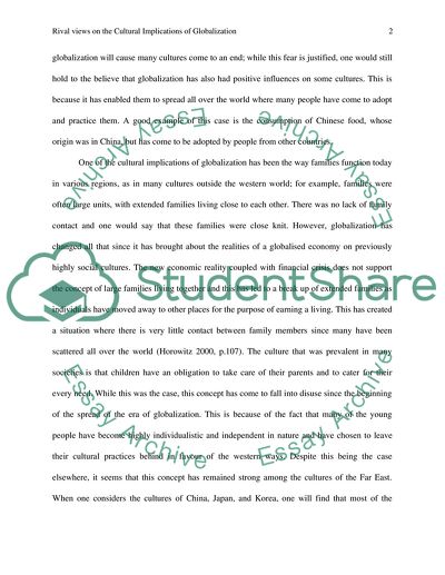 Evaluate Rival Views On the Cultural Implications of Globalization
