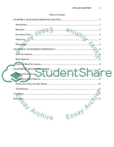 Managing Personal Finance