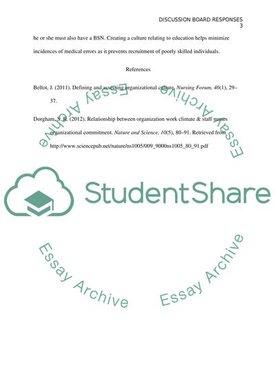 Discussion Board Post Response