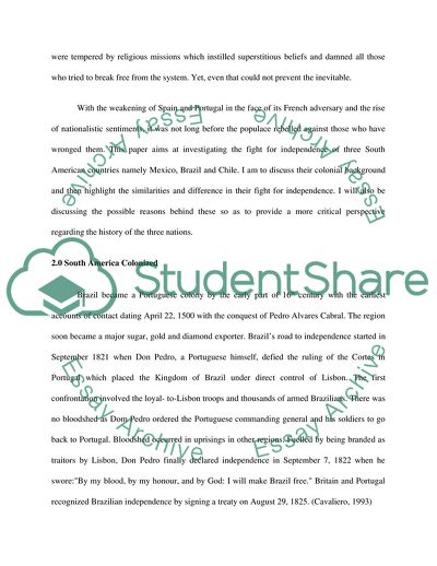 The Path to Independence: The Case for Mexico, Chile and Brazil