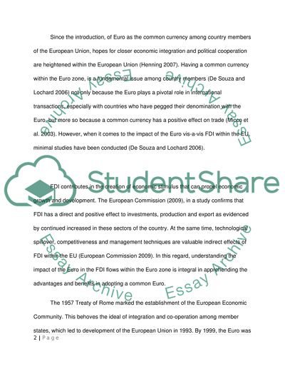 FDI Flows in EU Countries: The Role of Common Currency and Uncertainty