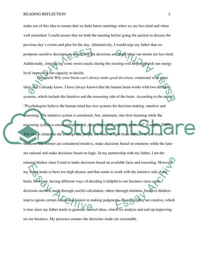 Reading reflection week 5