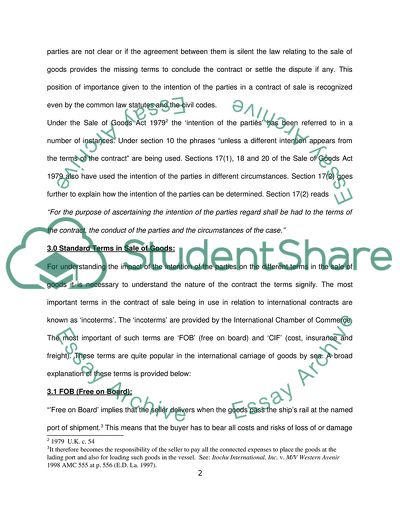 International Sales Contracts