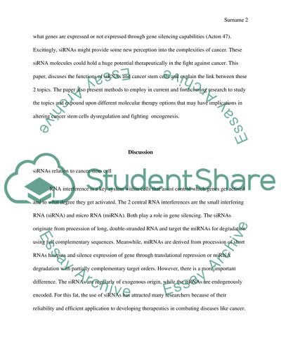 Regulation of Cancer Cell Proliferation Using siRNA Technology