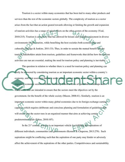 Tourism Policy and Planning