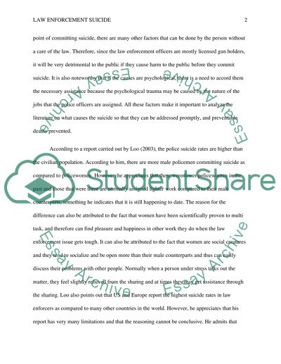 Law Enforcement Suicide