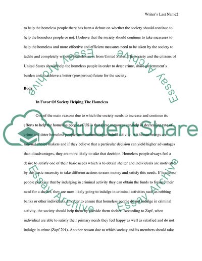 Should Society Help The Homeless