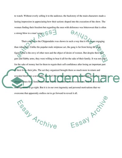 Demonstration of a Loss of Self-Confidence due to Physical Flaws in The Full Monty