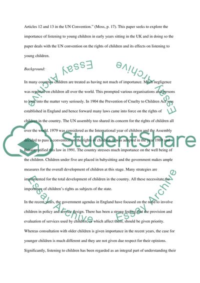 Do We Really Listen to Young Children