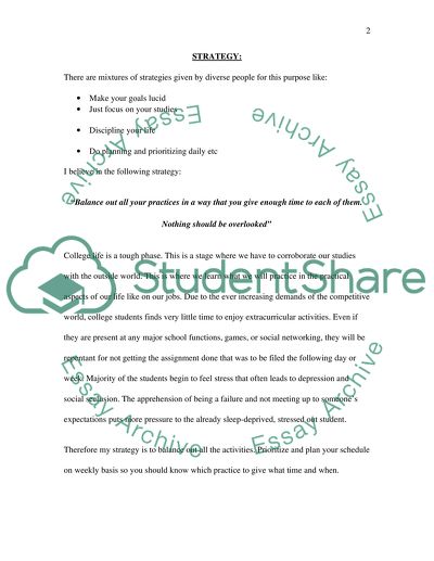 Practice As A College Student And Strategy To Enhance Success