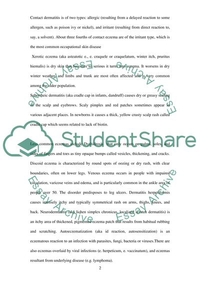 Eczema: Diagnosis and Treatment