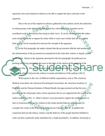 General Paper Essay Hollow Claims About Fantasy Violence Essay Proposal Example also Examples Of A Thesis Statement In An Essay Hollow Claims About Fantasy Violence Essay Example Topics And Well Good Persuasive Essay Topics For High School