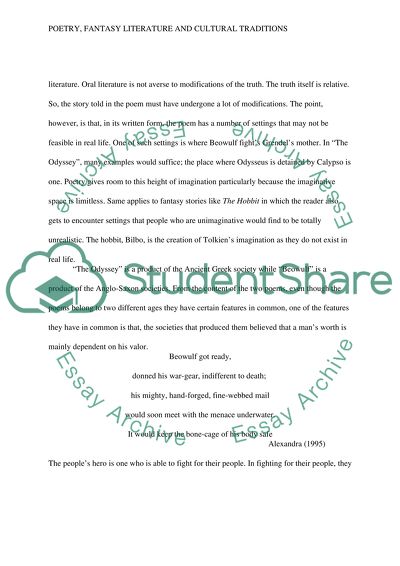 Poetry, Fantasy Literature and Cultural Traditions