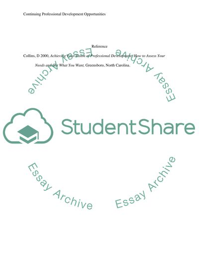 Evaluating the Continuing Professional Development Opportunities