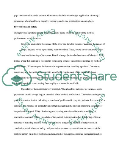 The Challenge of Medical Errors