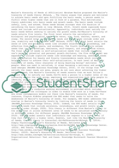 Maslow&apos;s Hierarchy of Needs