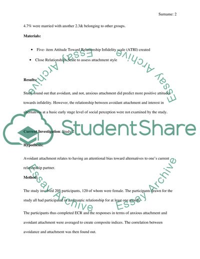 Avoidant Attachment and Sexual Infidelity Over Time