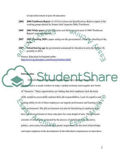 Changes to Literacy in Post-16 Education