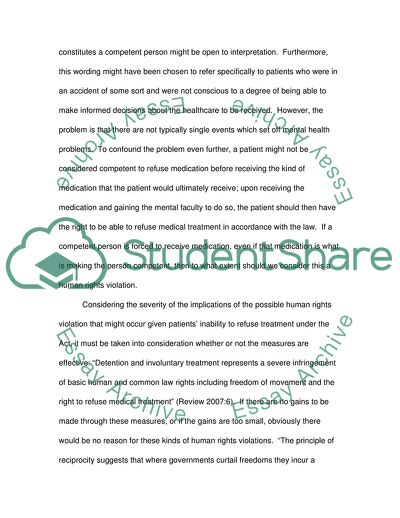 Mandatory Mental Health Services