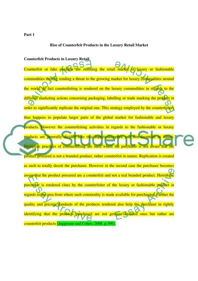 Counterfeit Products in the Luxury Retail Market