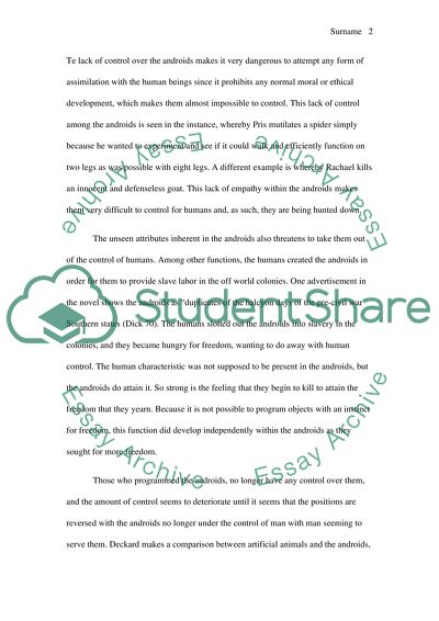 Theme of control in Waiting for the Barbarians and Do Androids Dream of Electric Sheep