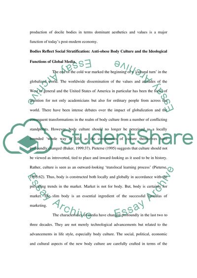 Social Stratification, Global Media and the Logic of Market Representations of Obese Americans