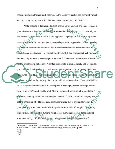 A comparison and analysis of poems from William Carlos Williams