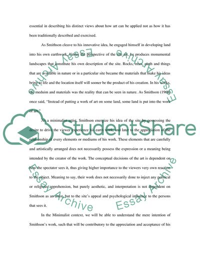 A contemporary artist Robert Smithson