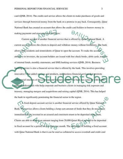 Personal Report for Financial Services