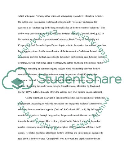 Comparison of Two Articles Arguments