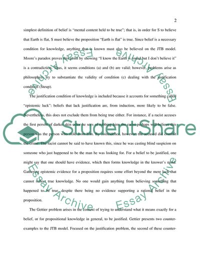 Gettiers Problem of Knowledge