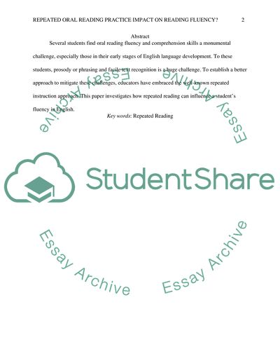 How Will Repeated Oral Reading Practice Impact Reading Fluency