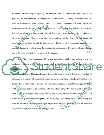 Analysis of Peter Singers Practical Ethics Book (Chapter 10)