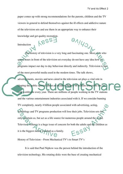 The Effect of TV on Peoples Behavior