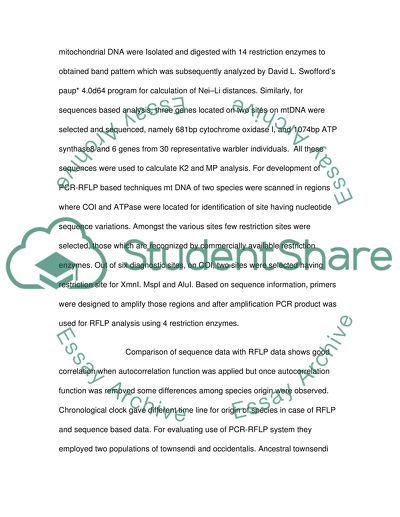The Polymerase Chain Reaction-Restriction Fragment Length Polymorphism Technique