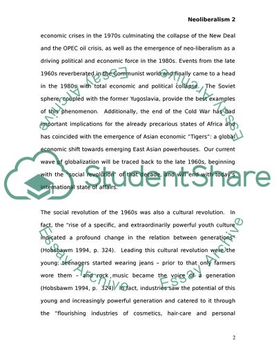 Neoliberalism and the Global World