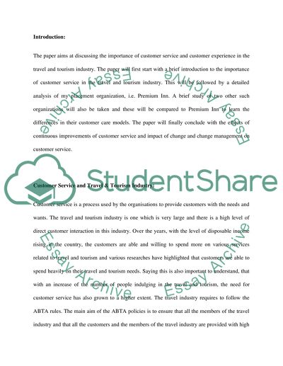 Customer Service in the Travel and Tourism Industry