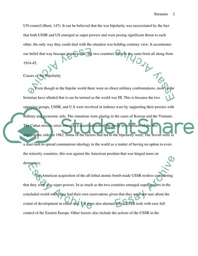 What are the main features of a bipolar world Illustrate your answer with examples