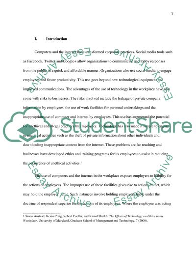 Employer Liability for Improper Computer and Internet Use by Employees