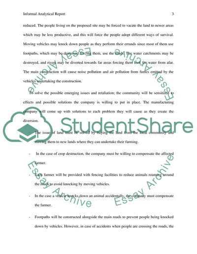 Informal Analytical Report