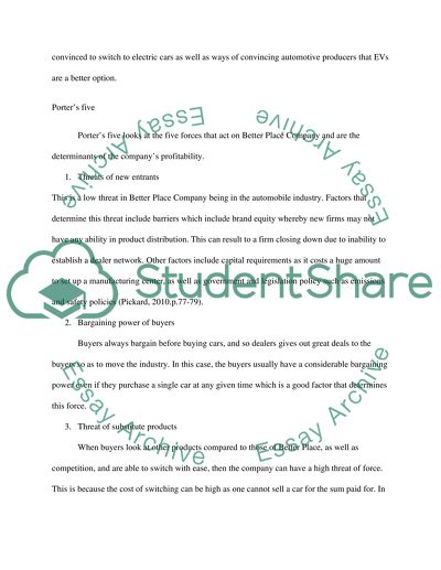 Strategic Management Analysis - Better Place