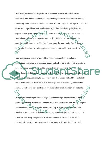 Management (a manager alumni affair in a non-profit organization iEARN Australia)