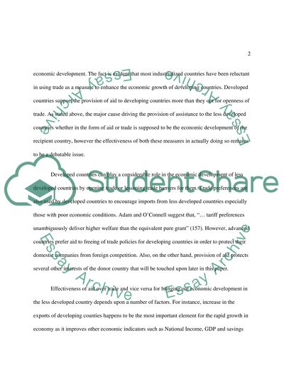 Economic Development of Less Developed Countries