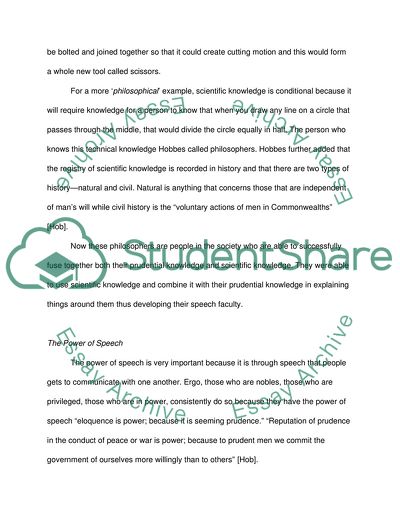 The Power of Speech according to Hobbes