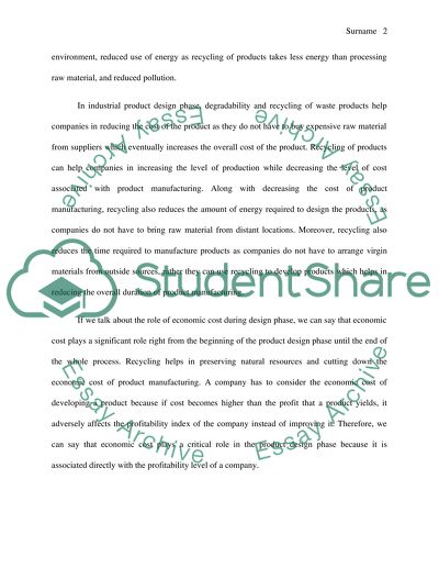 Biodegradability and Recycling In Industrial Product Design Phase