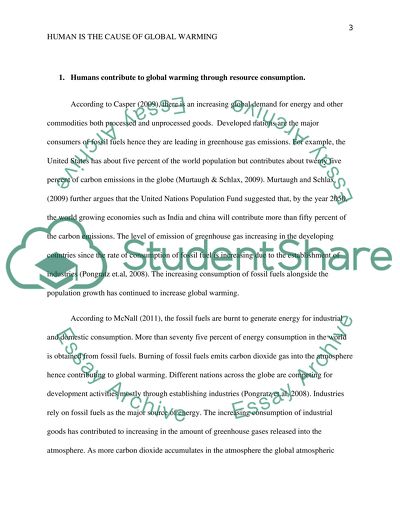 Human is the Cause of Global Warming