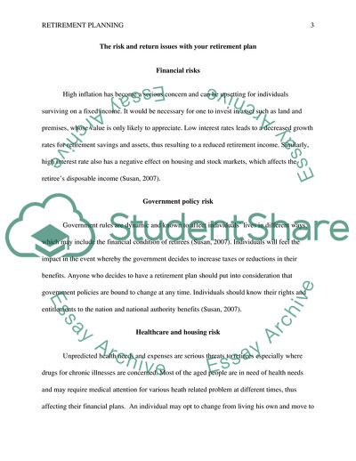 Retirement Planning Issues