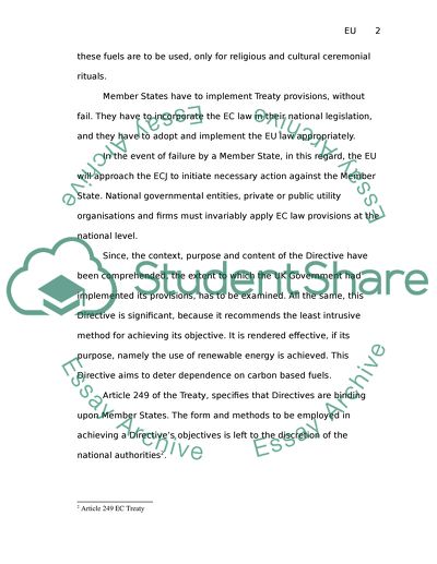 European Union Law: Problem Question