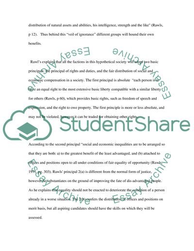 Rawls A theory of Justice