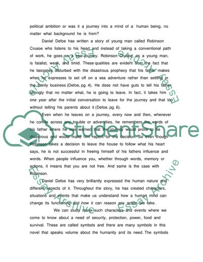 Robinson Crusoe - a Story of a Common Man Surviving Uncommon Conditions